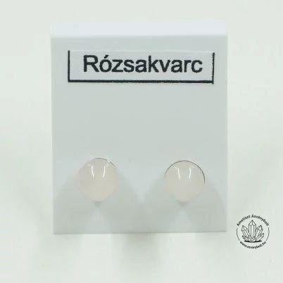 Rózsakvarc 6-os golyós nemesacélos füli