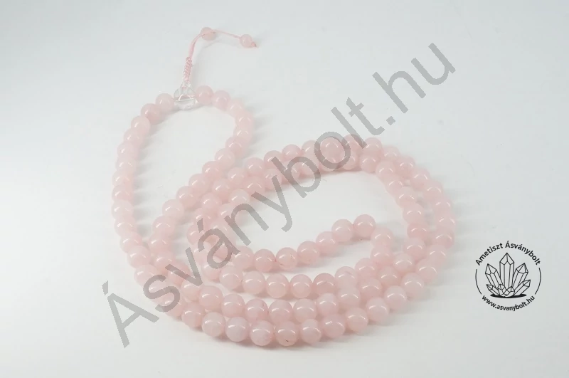 Rózsakvarc 8 mm-es golyós mala