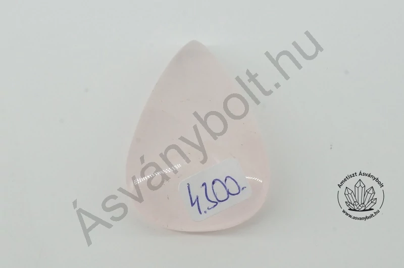Rózsakvarc egyedi csepp csiszolat 4300