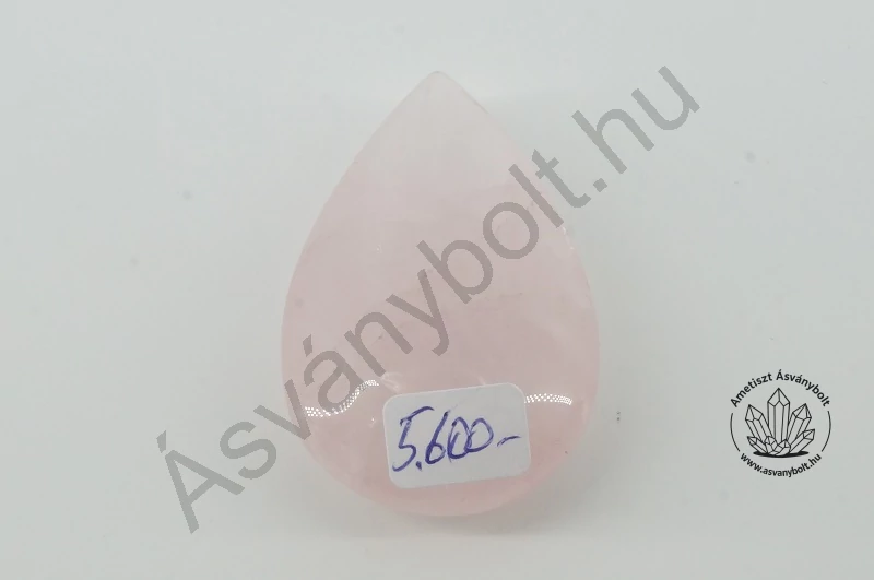 Rózsakvarc egyedi csepp csiszolat 5600