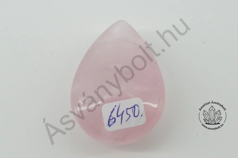 Rózsakvarc egyedi csepp csiszolat 6450