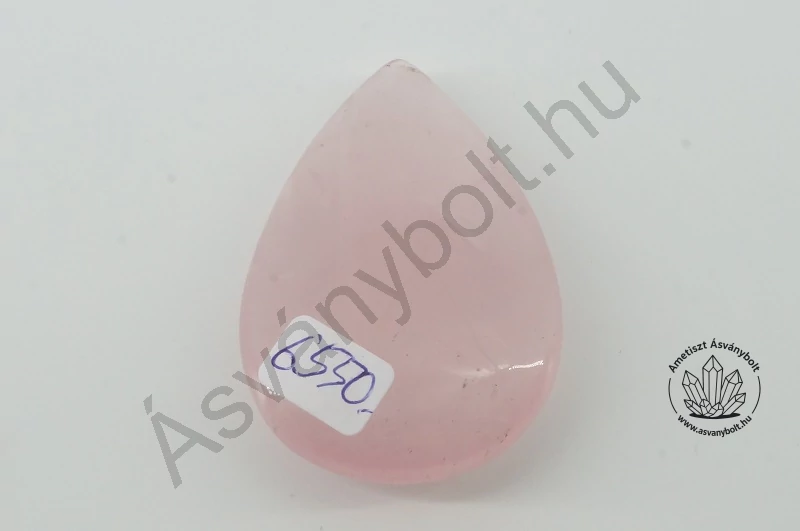 Rózsakvarc egyedi csepp csiszolat 6550