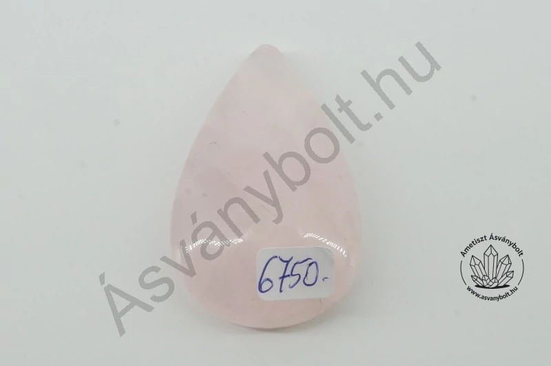 Rózsakvarc egyedi csepp csiszolat 6750