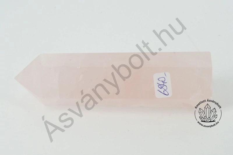 Rózsakvarc egyedi csiszolt csúcs 6840