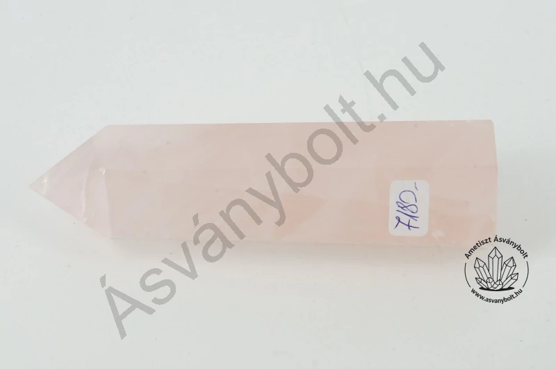 Rózsakvarc egyedi csiszolt csúcs 7180