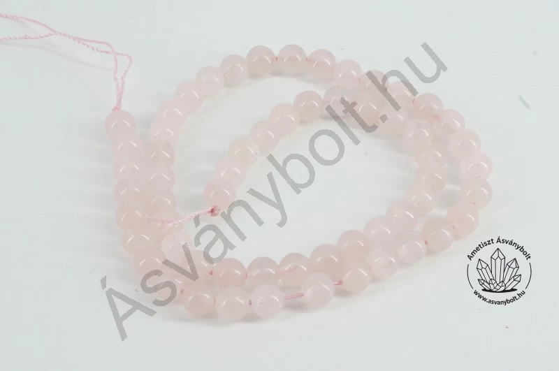 Rózsakvarc natur 6 mm-es golyós szál