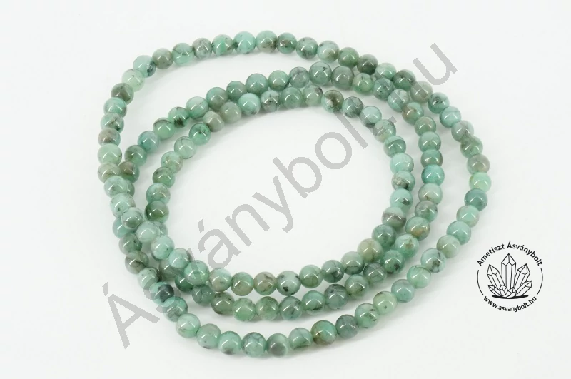 Smaragd 4 mm-es golyós gumis lánc