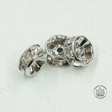 Strasszgyűrű 8 mm fehér 10 db