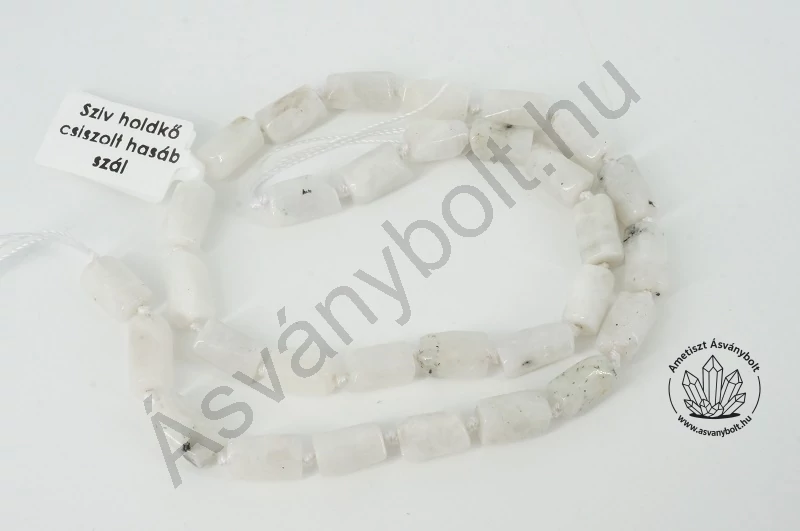 Szivárvány holdkő csiszolt hasáb szál