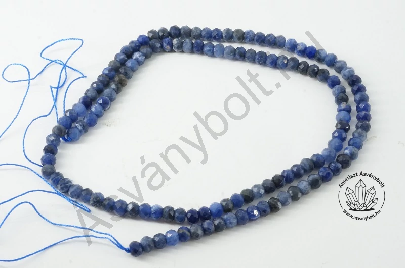 Szodalit 3x4 mm fazettált tárcsa szál