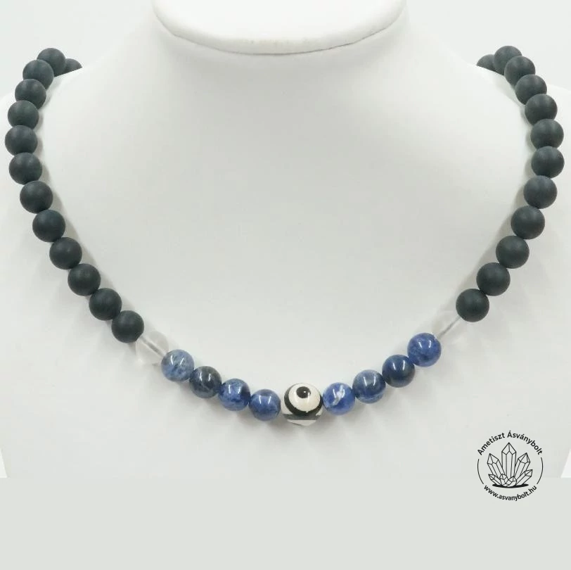 Szodalit Dzi szemes férfi lánc