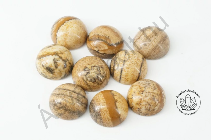 Tájképjáspis 10 mm-es kaboson