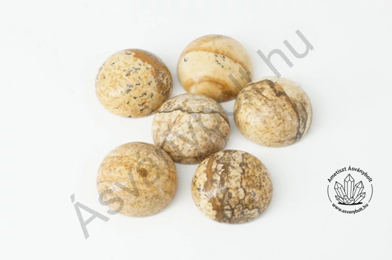 Tájképjáspis 12 mm-es kaboson