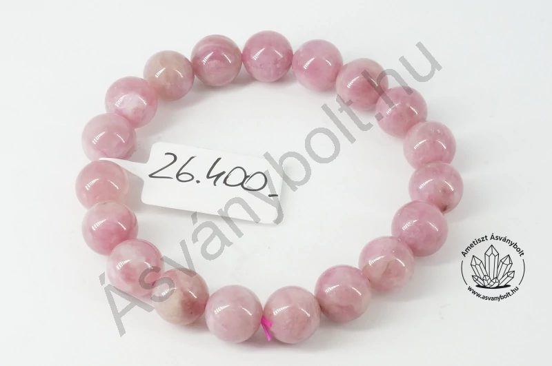 Turmalin pink 10 mm-es golyós karkötő 26400