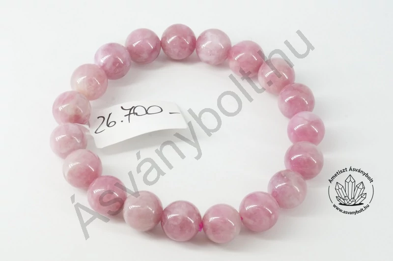 Turmalin pink 10 mm-es golyós karkötő 26700