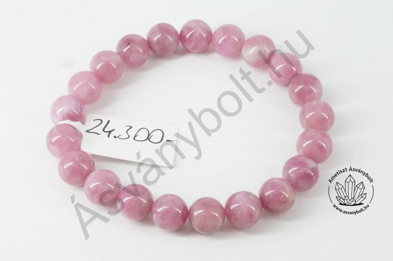 Turmalin pink 9-es golyós karkötő 24300