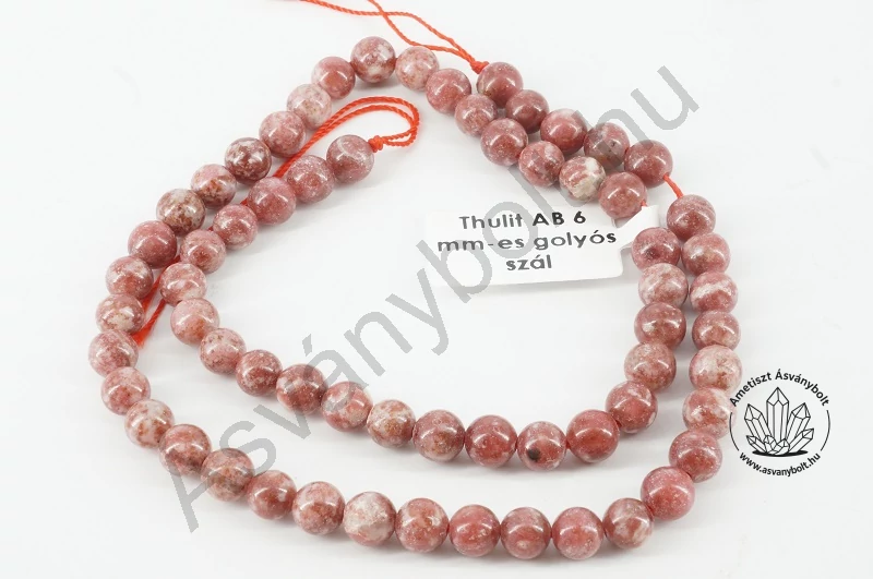 Turmalin pink fazettált 5 mm-es golyós szál